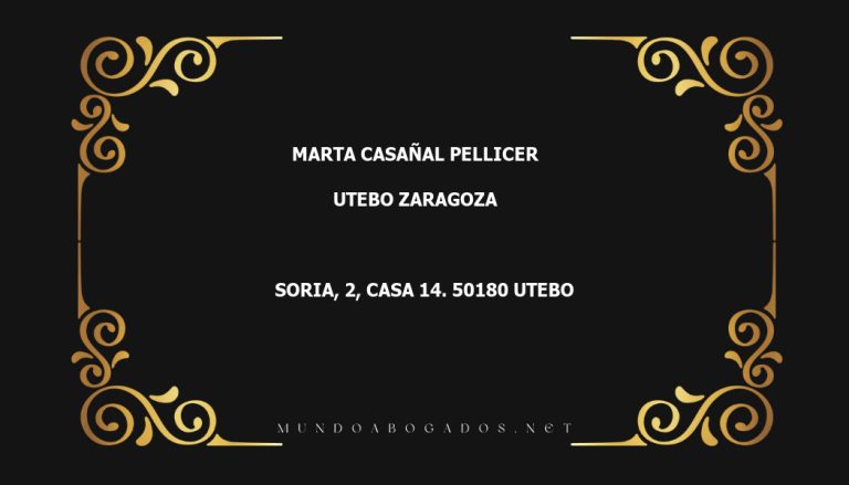 abogado Marta Casañal Pellicer en la localidad de Utebo