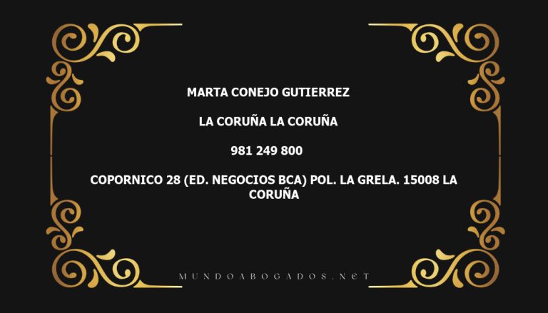 abogado Marta Conejo Gutierrez en la localidad de La Coruña