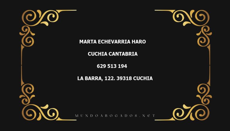 abogado Marta Echevarria Haro en la localidad de Cuchia