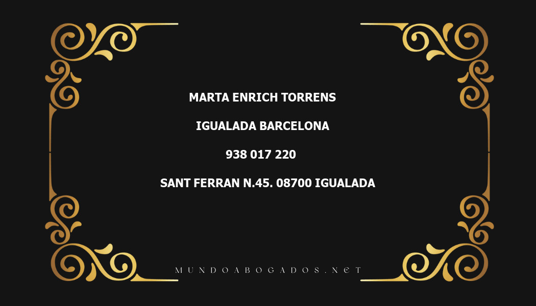 abogado Marta Enrich Torrens en la localidad de Igualada