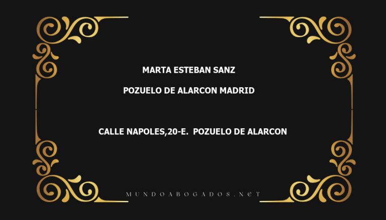 abogado Marta Esteban Sanz en la localidad de Pozuelo de Alarcon