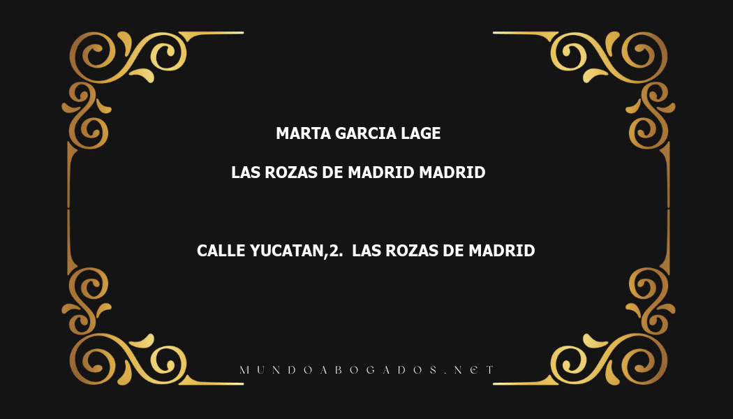 abogado Marta Garcia Lage en la localidad de Las Rozas de Madrid