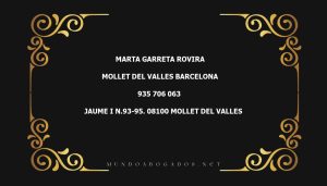 abogado Marta Garreta Rovira en la localidad de Mollet del Valles