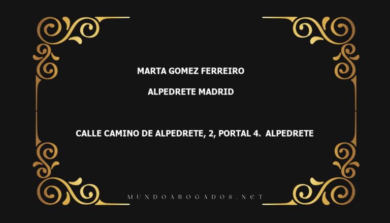 abogado Marta Gomez Ferreiro en la localidad de Alpedrete