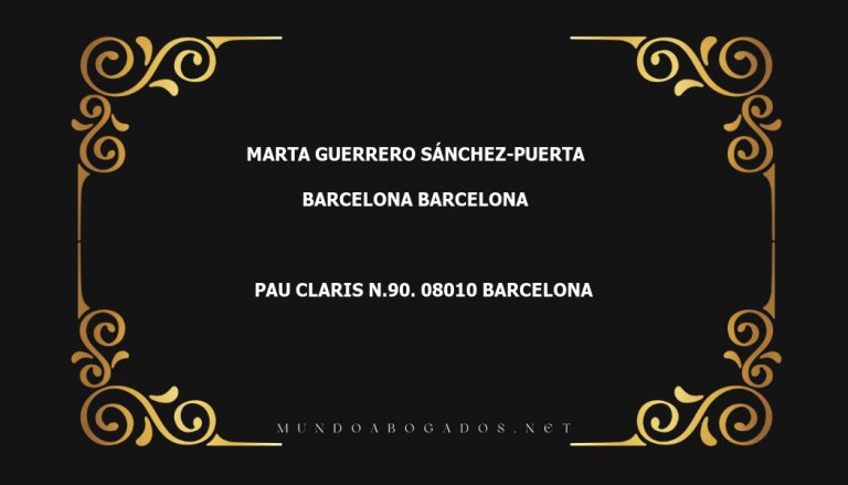 abogado Marta Guerrero Sánchez-Puerta en la localidad de Barcelona