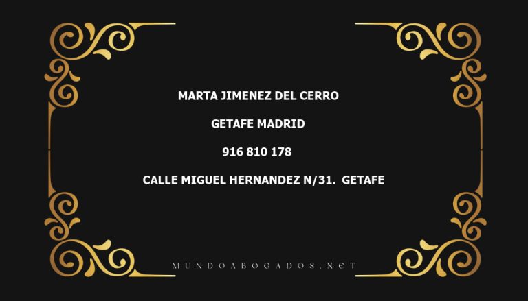 abogado Marta Jimenez Del Cerro en la localidad de Getafe