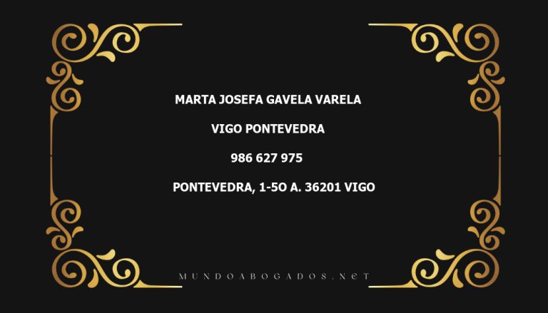 abogado Marta Josefa Gavela Varela en la localidad de Vigo