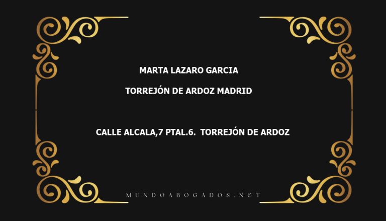 abogado Marta Lazaro Garcia en la localidad de Torrejón de Ardoz