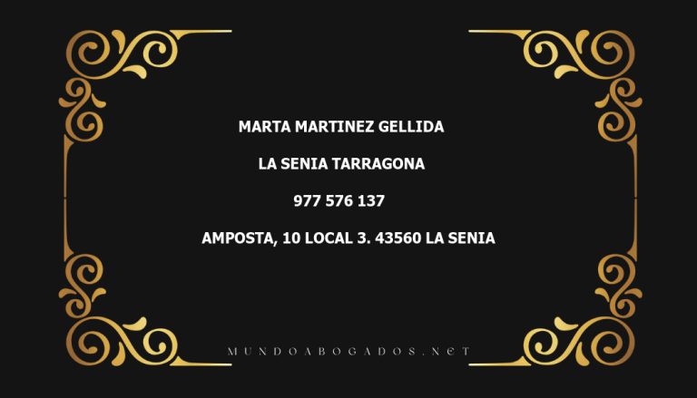 abogado Marta Martinez Gellida en la localidad de La Senia