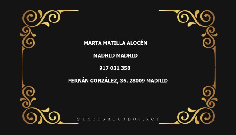 abogado Marta Matilla Alocén en la localidad de Madrid