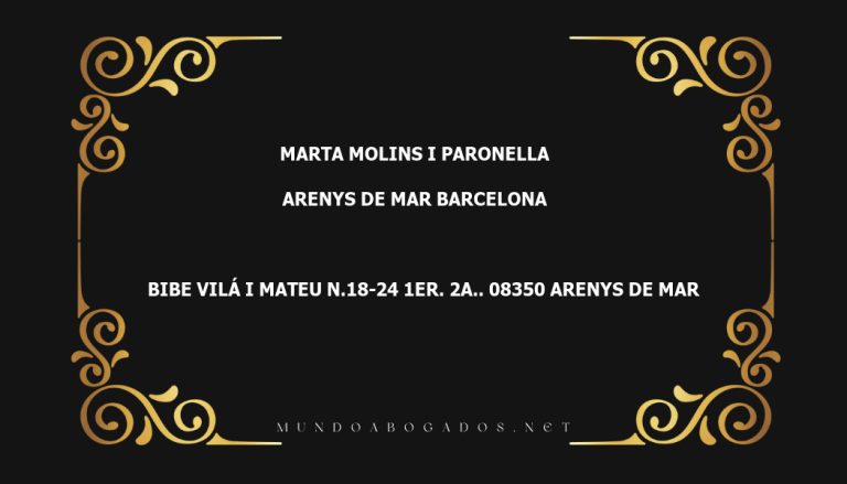 abogado Marta Molins I Paronella en la localidad de Arenys de Mar