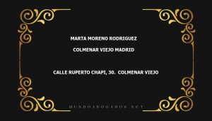 abogado Marta Moreno Rodriguez en la localidad de Colmenar Viejo