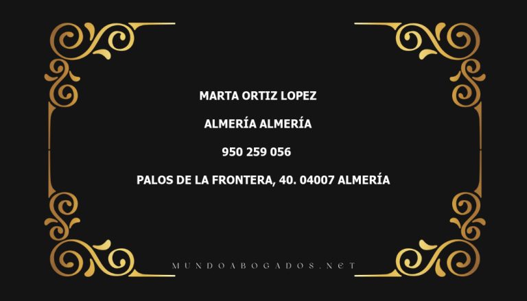 abogado Marta Ortiz Lopez en la localidad de Almería