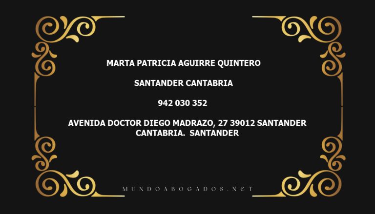 abogado Marta Patricia Aguirre Quintero en la localidad de Santander