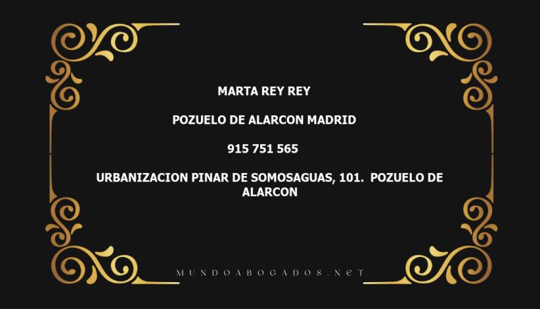 abogado Marta Rey Rey en la localidad de Pozuelo de Alarcon