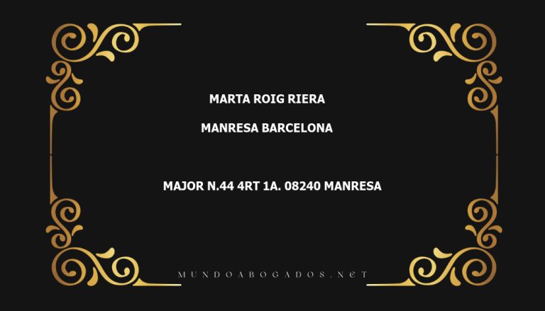 abogado Marta Roig Riera en la localidad de Manresa