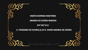 abogado Marta Romera Martinez en la localidad de Aranda de Duero