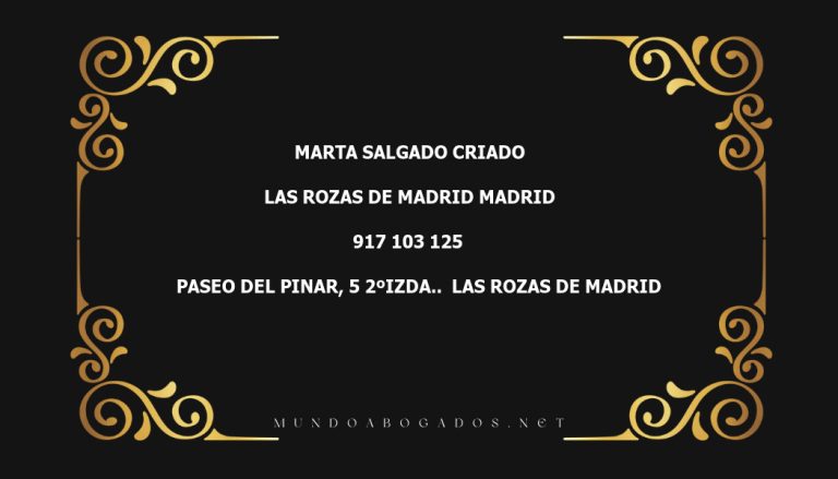 abogado Marta Salgado Criado en la localidad de Las Rozas de Madrid