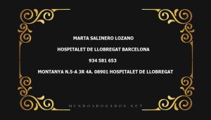 abogado Marta Salinero Lozano en la localidad de Hospitalet de Llobregat