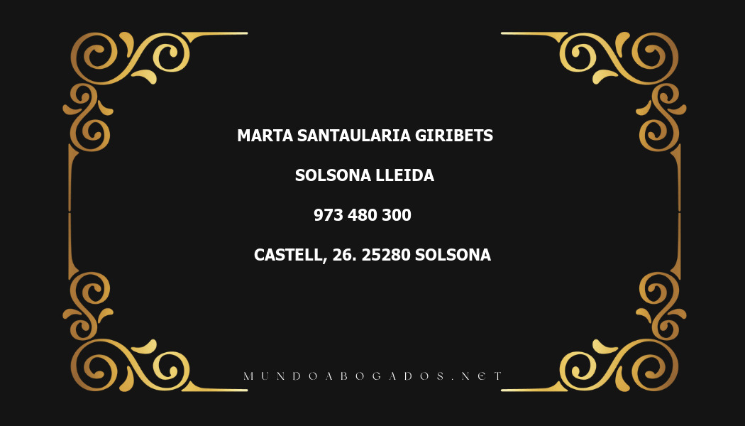 abogado Marta Santaularia Giribets en la localidad de Solsona