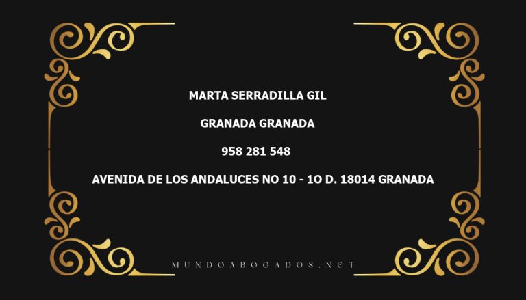 abogado Marta Serradilla Gil en la localidad de Granada