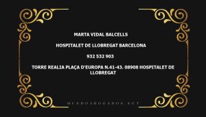 abogado Marta Vidal Balcells en la localidad de Hospitalet de Llobregat