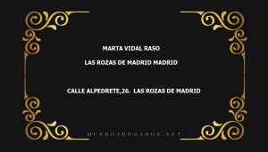 abogado Marta Vidal Raso en la localidad de Las Rozas de Madrid