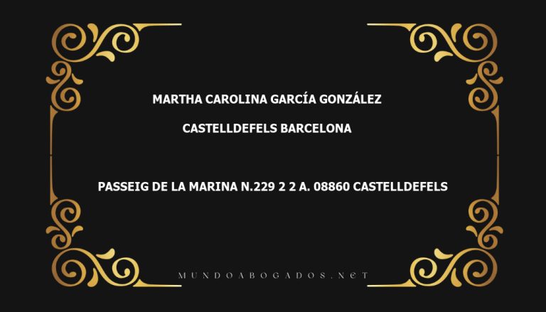 abogado Martha Carolina García González en la localidad de Castelldefels