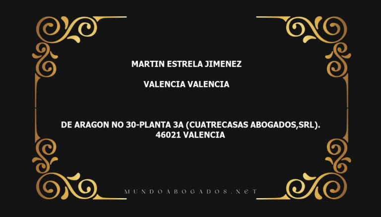 abogado Martin Estrela Jimenez en la localidad de Valencia