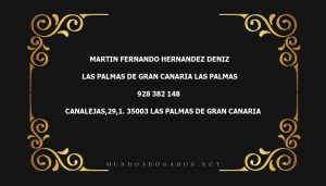 abogado Martin Fernando Hernandez Deniz en la localidad de Las Palmas de Gran Canaria