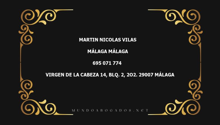 abogado Martin Nicolas Vilas en la localidad de Málaga