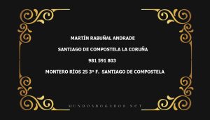 abogado Martín Rabuñal Andrade en la localidad de Santiago de Compostela