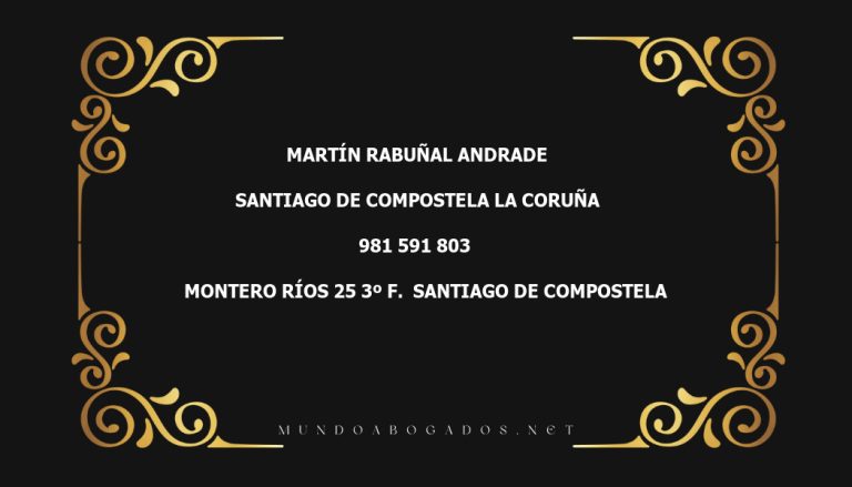 abogado Martín Rabuñal Andrade en la localidad de Santiago de Compostela