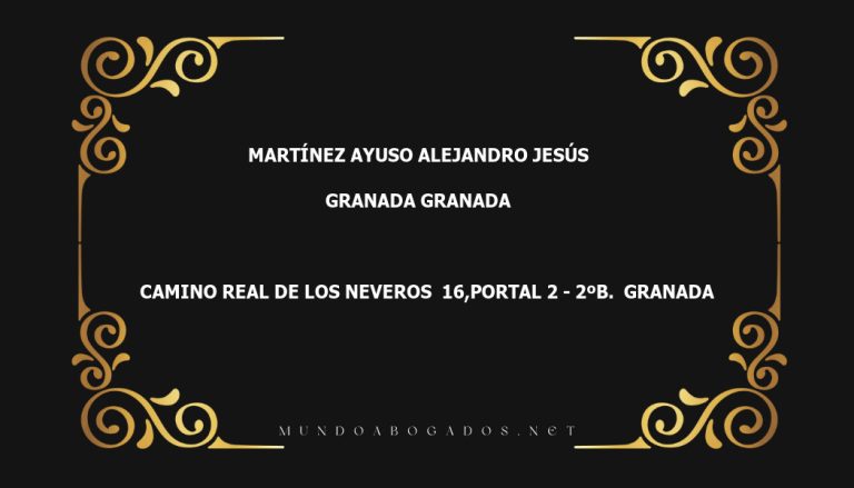 abogado Martínez Ayuso Alejandro Jesús en la localidad de Granada