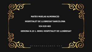 abogado Mateo Muelas Almonacid en la localidad de Hospitalet de Llobregat