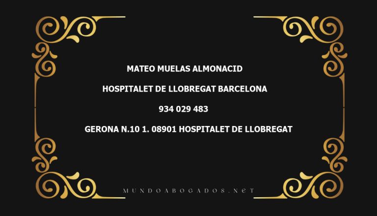 abogado Mateo Muelas Almonacid en la localidad de Hospitalet de Llobregat