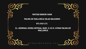 abogado Matias Baron Juan en la localidad de Palma de Mallorca