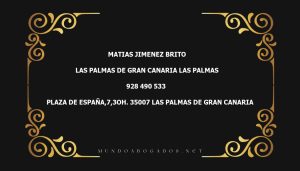 abogado Matias Jimenez Brito en la localidad de Las Palmas de Gran Canaria