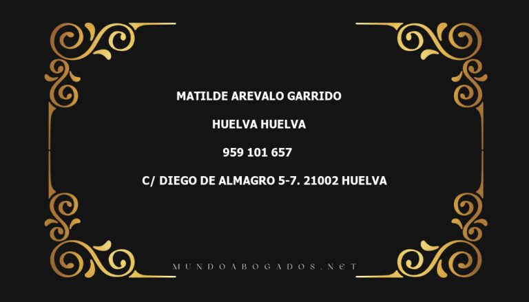 abogado Matilde Arevalo Garrido en la localidad de Huelva