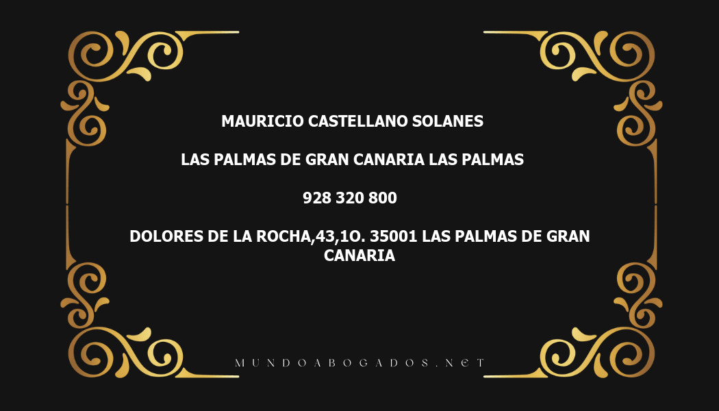 abogado Mauricio Castellano Solanes en la localidad de Las Palmas de Gran Canaria