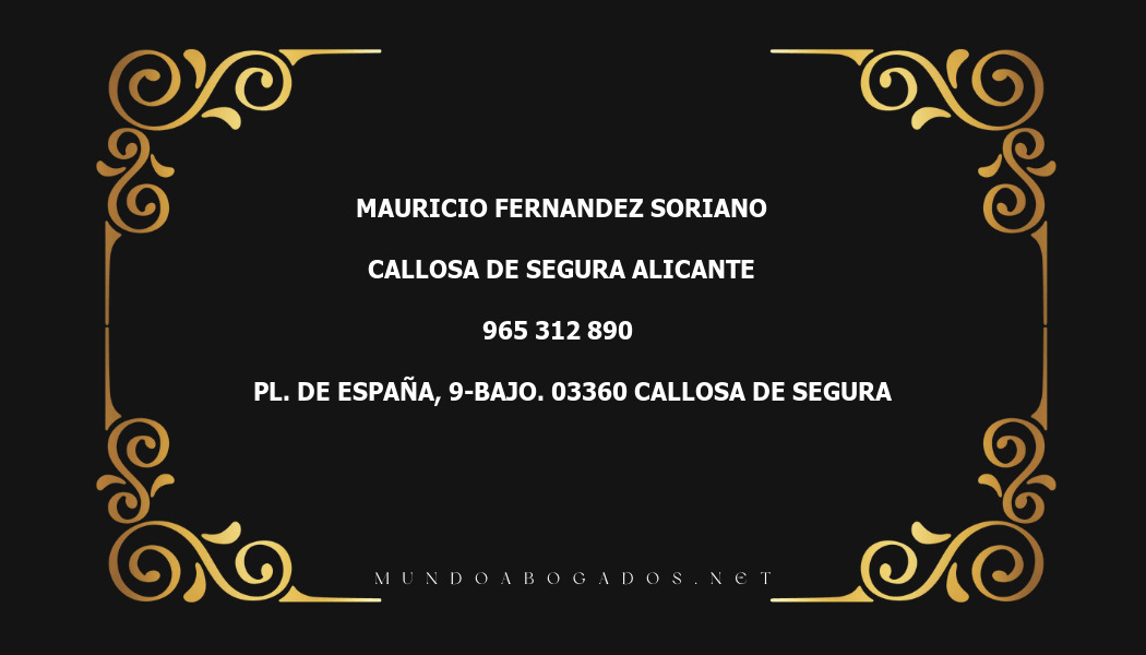 abogado Mauricio Fernandez Soriano en la localidad de Callosa de Segura