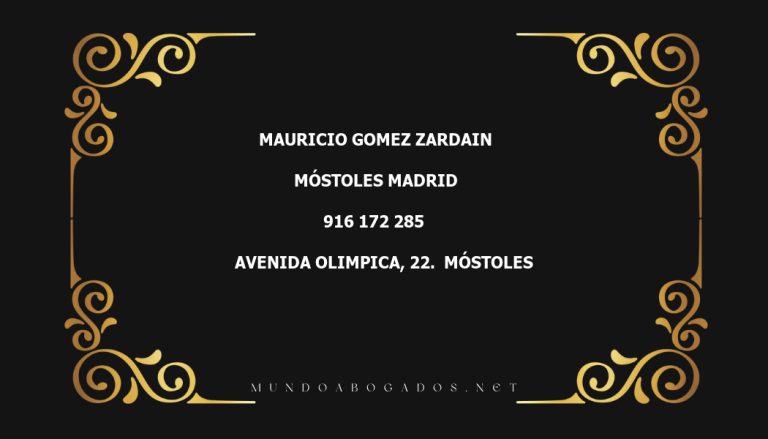 abogado Mauricio Gomez Zardain en la localidad de Móstoles