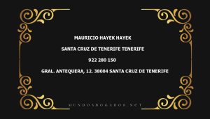 abogado Mauricio Hayek Hayek en la localidad de Santa Cruz de Tenerife