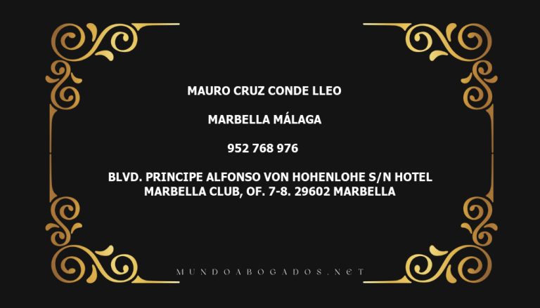 abogado Mauro Cruz Conde Lleo en la localidad de Marbella