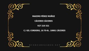 abogado Maximo Pérez Muñoz en la localidad de Cáceres