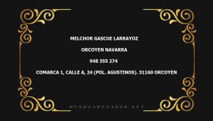 abogado Melchor Gascue Larrayoz en la localidad de Orcoyen