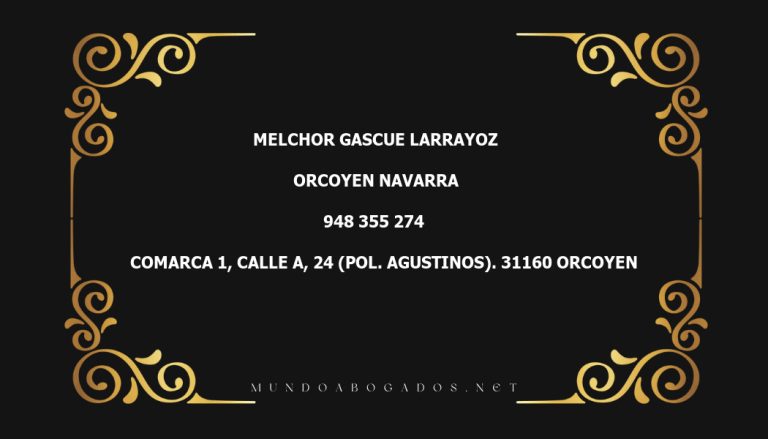 abogado Melchor Gascue Larrayoz en la localidad de Orcoyen