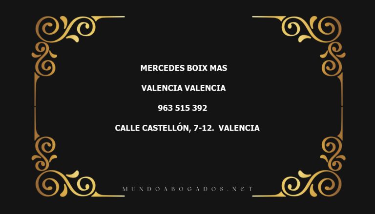 abogado Mercedes Boix Mas en la localidad de Valencia