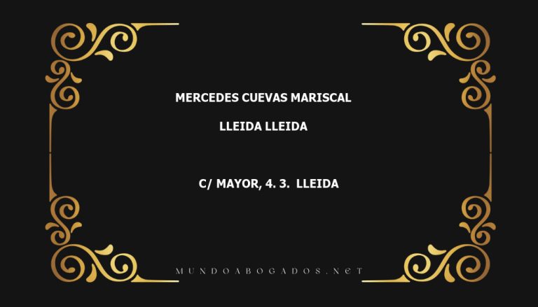 abogado Mercedes Cuevas Mariscal en la localidad de Lleida