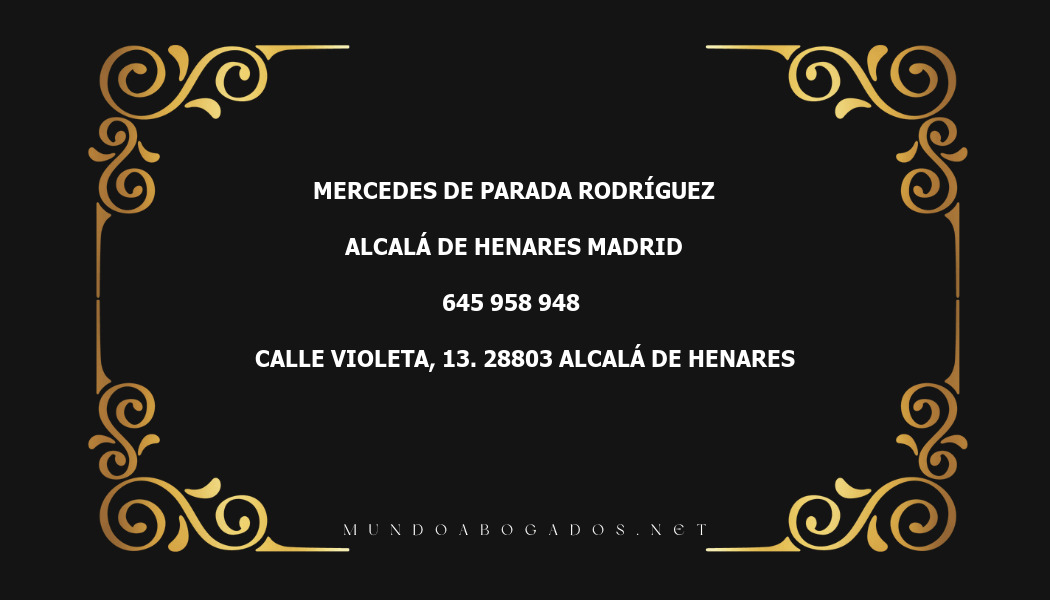 abogado Mercedes De Parada Rodríguez en la localidad de Alcalá de Henares